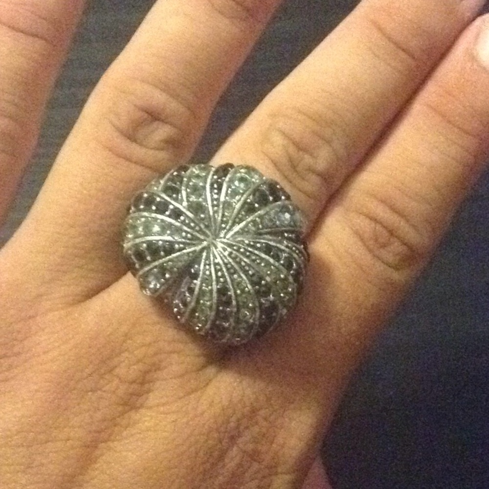 Silver Rhinestones Ring